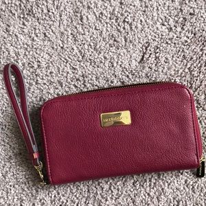 Maroon dark red Liz Claiborne clutch wallet